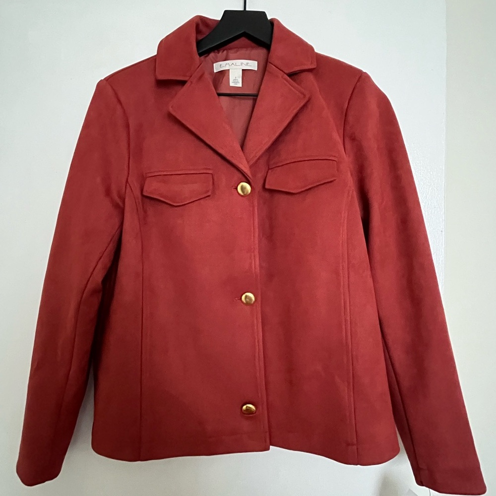 Emaline - Women's Faux Suede Rose Colored Jacket